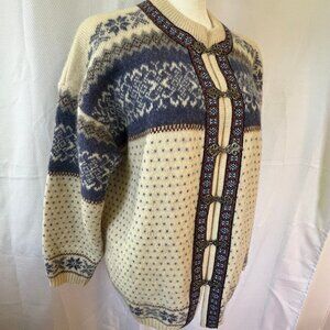 Squaw Valley Womens Fair Isle Nordic Cardigan/Sweater 100% Wool